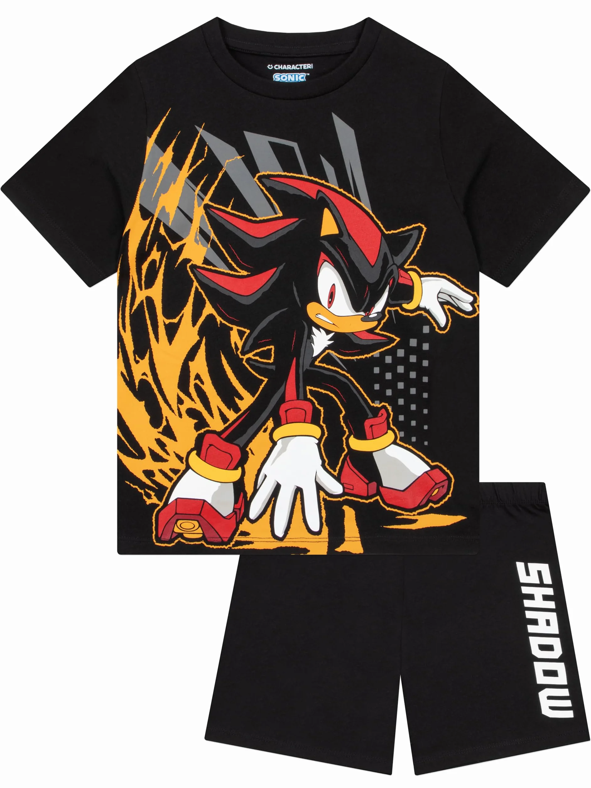 Piżama Chłopięca Sonic The Hedgehog, Krótka Piżama Dziecięca Shadow Bawełniana Dla Chłopców