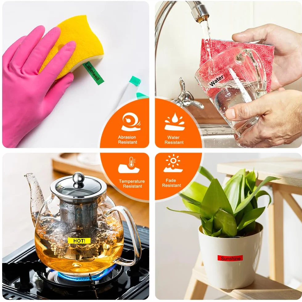 Labelwell kompatybilny z taśmami Brother P-touch TZe-211 TZe-111 TZe-411 TZe-511 TZe-611 TZe-711 taśma etykietowa 6 mm Taśma laminowana do Brother Ptouch H105 H107B 1000 H100LB E110 D210 D400 D600