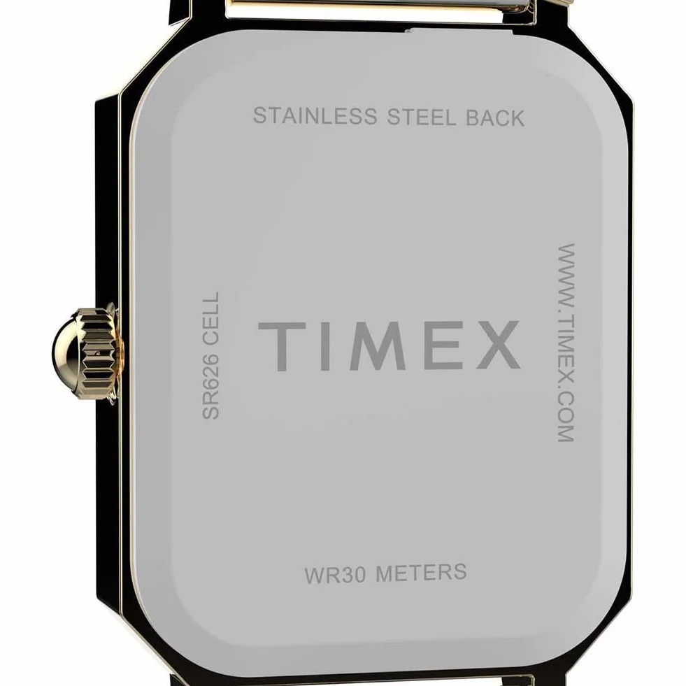 Timex Zegarek Damski Trend 21 mm, Dwukolorowy Pasek ze Stopu, Biała Tarcza, Dwukolorowa Obudowa TW2Y01300