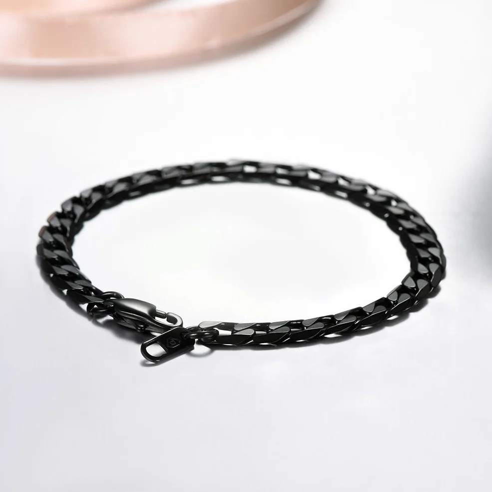 PROSTEEL Bransoletka męska, dostępny grawerunek, długość 19/21 cm, pozłacana/stal nierdzewna 316L / czarna (zapakowana w pudełko na prezent) e Stal nierdzewna, colore: C-Czarny, cod. PSH3006H-19