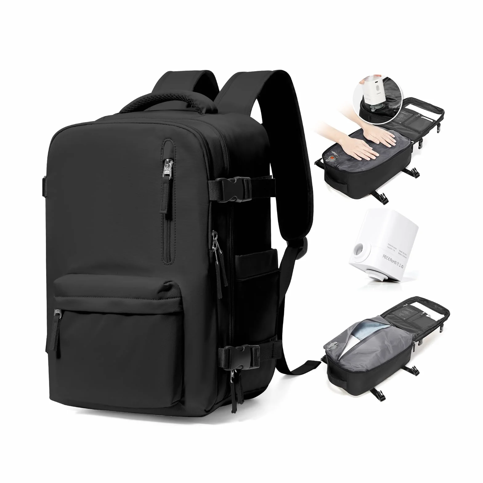 BJLFS Torba Kabinowa 40x30x20 Plecak Próżniowy z Pompką Wizzair Ryanair Bagaż Podręczny 40 x 20 x 25 Plecak Podróżny 40x30x20 Samolot Easyjet Cabin Bag 45x36x20 Wodoodporna Torba na Laptopa