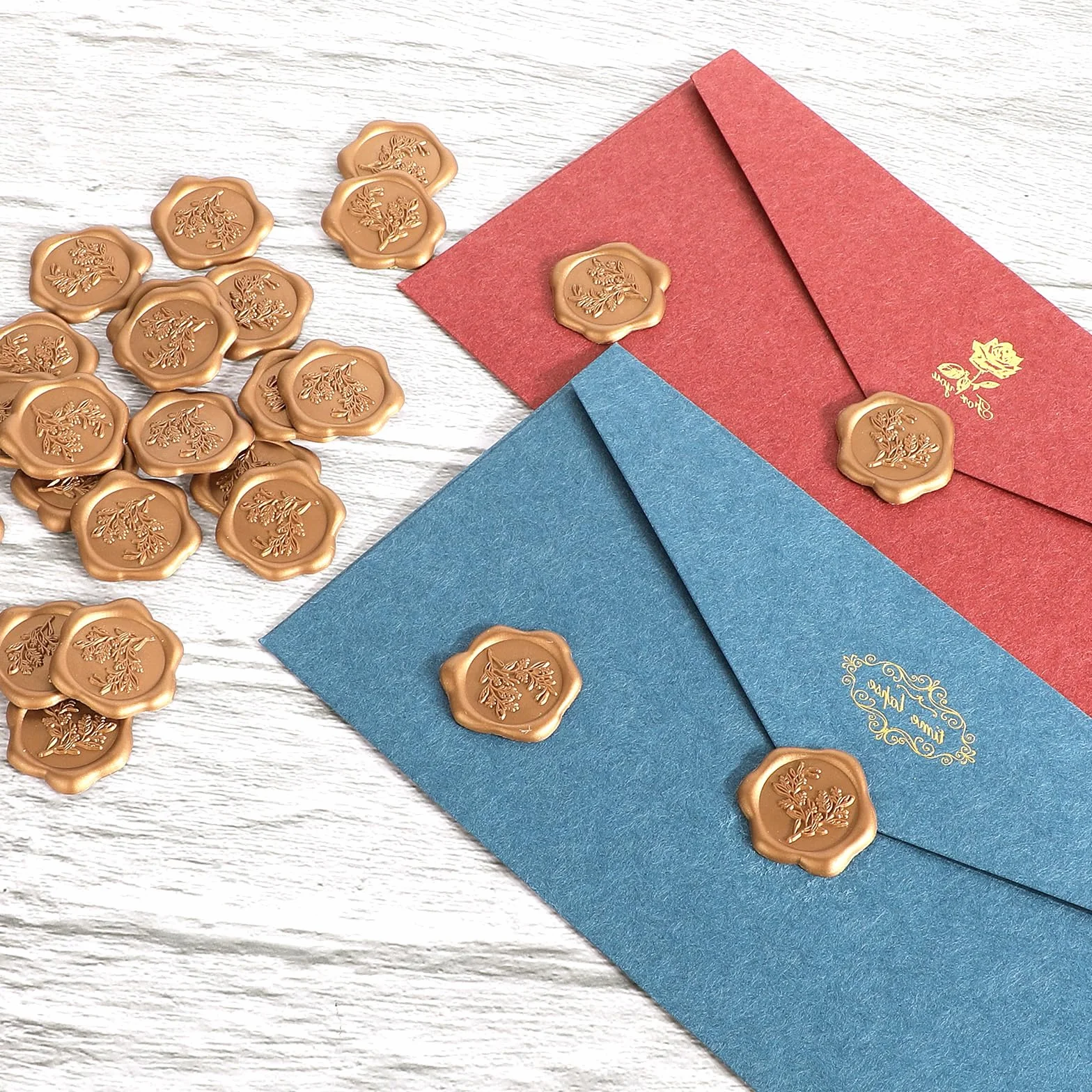 25 sztuk złotych pieczęci woskowych, samoprzylepnych naklejek z pieczęcią woskową, dekoracja na zaproszenia, koperty, prezenty świąteczne, wesele, urodziny, kartki z życzeniami