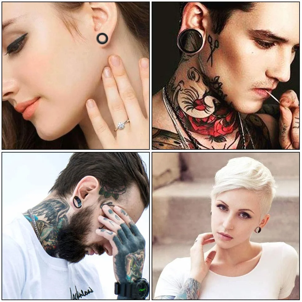 KBNIAN Zestaw do rozciągania uszu, miękkie, silikonowe, tunele do uszu, rozmiar 2 g, 00 g, 0 g, 6 mm, 8 mm, 10 mm, 12 mm, 14 mm, 16 mm, 18 mm, 20 mm, zatyczki do piercingu, przedłużacze uszu dla