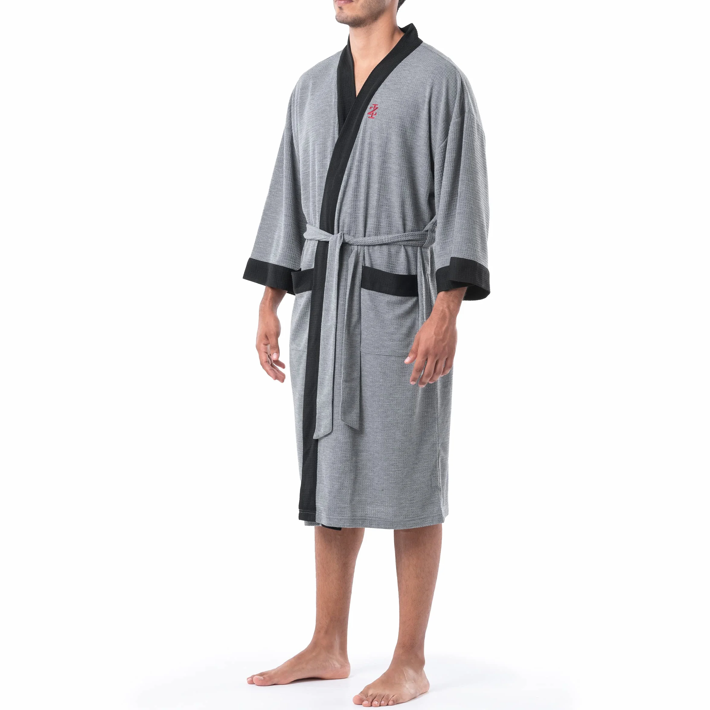 Izod Szlafrok Mężczyźni Gofrowo-dzianinowy szlafrok kimono