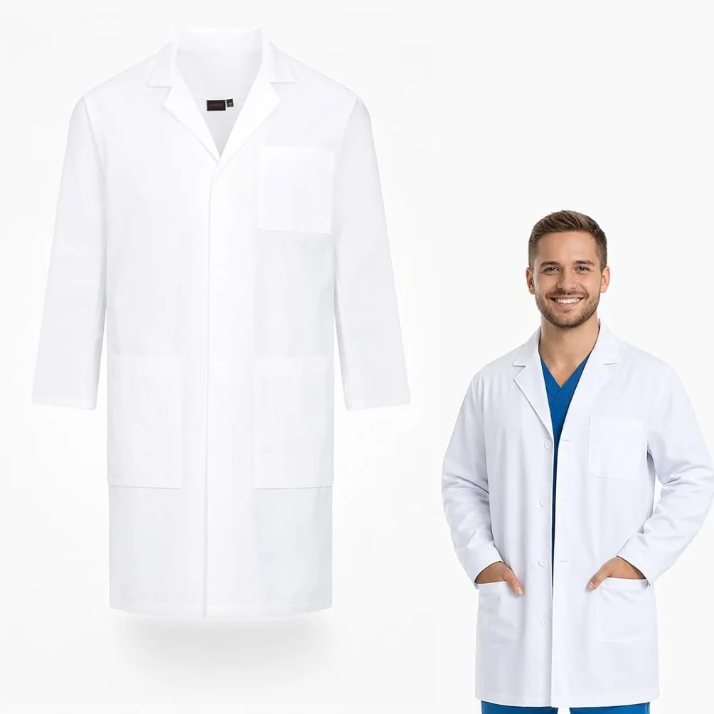 TK Gruppe Timo Klingler Medycyna kostium unisex - fartuch Artzkittel - pielęgniarka - płaszcz laboratoryjny Nurse biały - karnawał - dla kobiet i mężczyzn