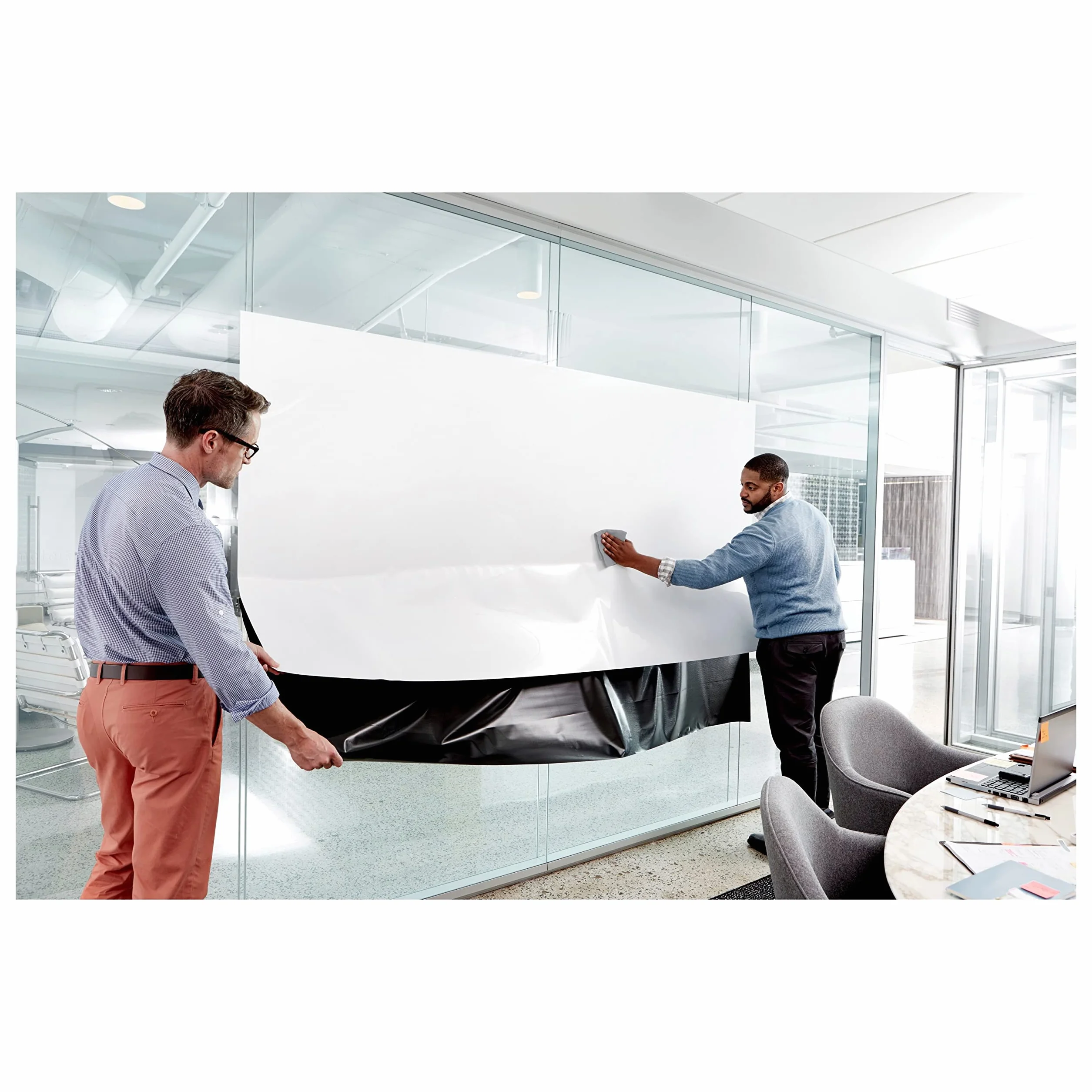 Post-it, Super Sticky Dry Erase Film, tablica suchościeralna do nauki i pracy, do wielokrotnego pisania, samoprzylepna folia tablicowa o wymiarach 1,219 m x 1,829 m