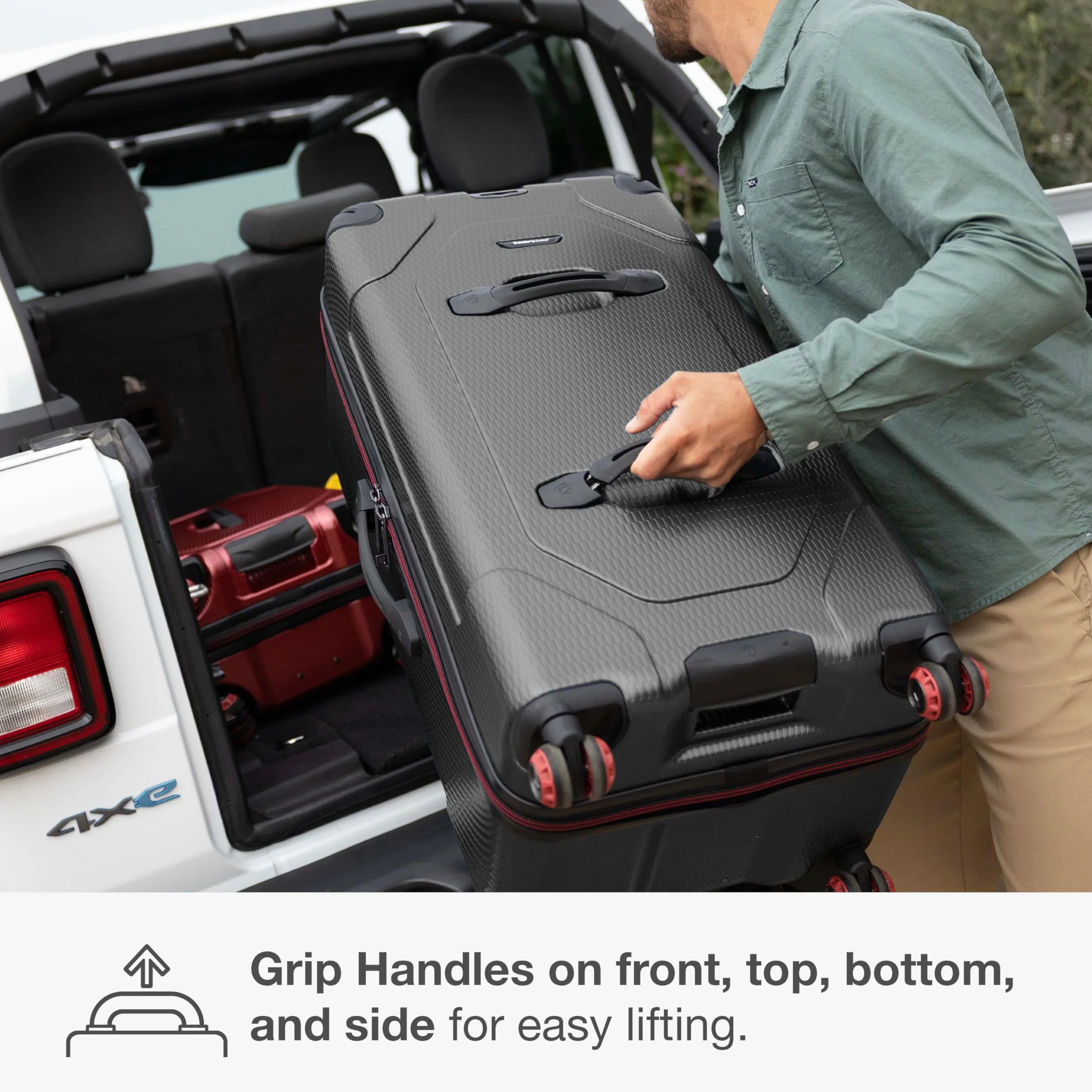 Traveler's Choice Maxporter II twarda walizka bagażowa z poliwęglanu z kołami obrotowymi, Szary, 30" Trunk Luggage