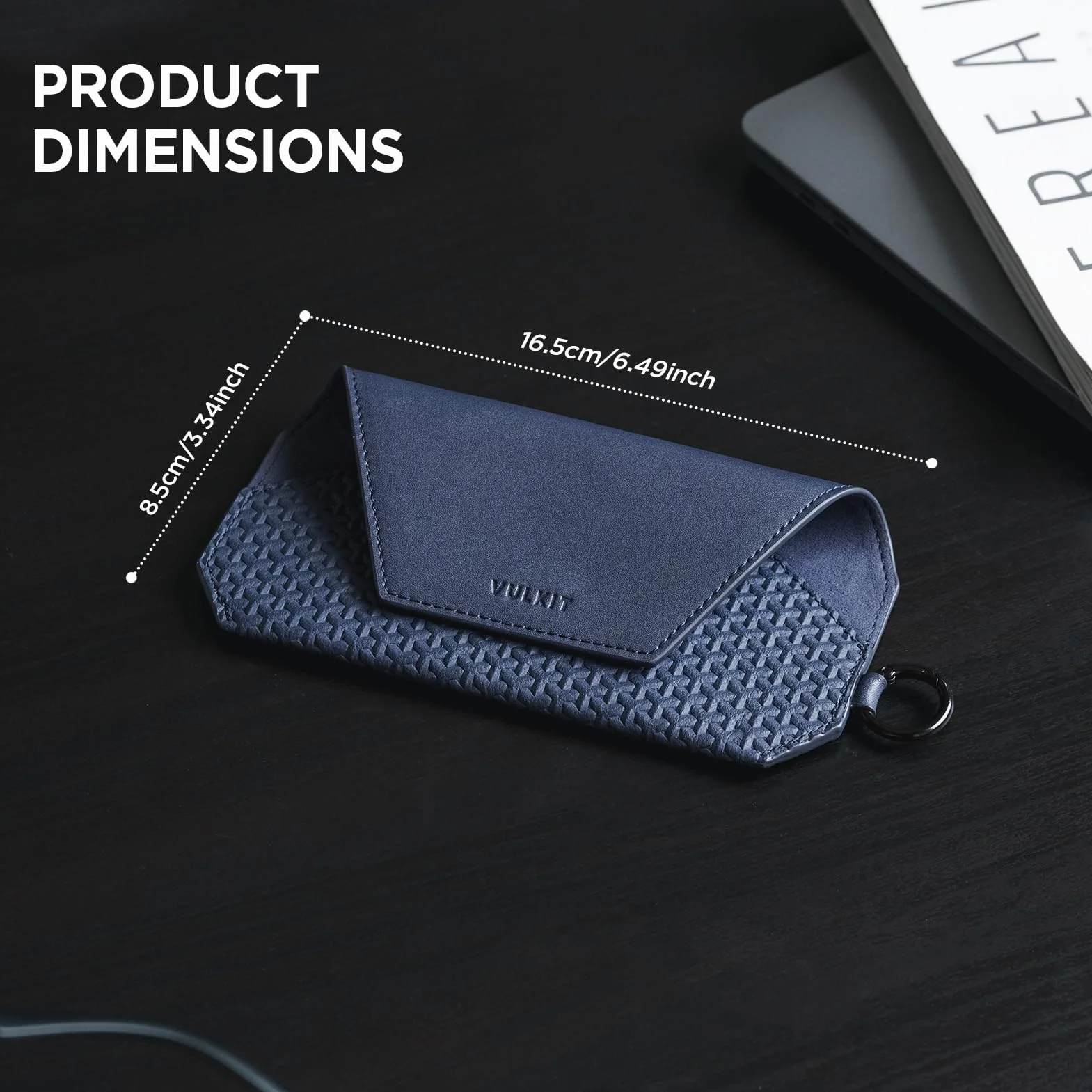 VULKIT Skórzane miękkie etui na okulary, przenośne etui na okulary dla kobiet i mężczyzn, smukłe etui na okulary przeciwsłoneczne, etui na okulary unisex, pasuje do większości standardowych okularów i