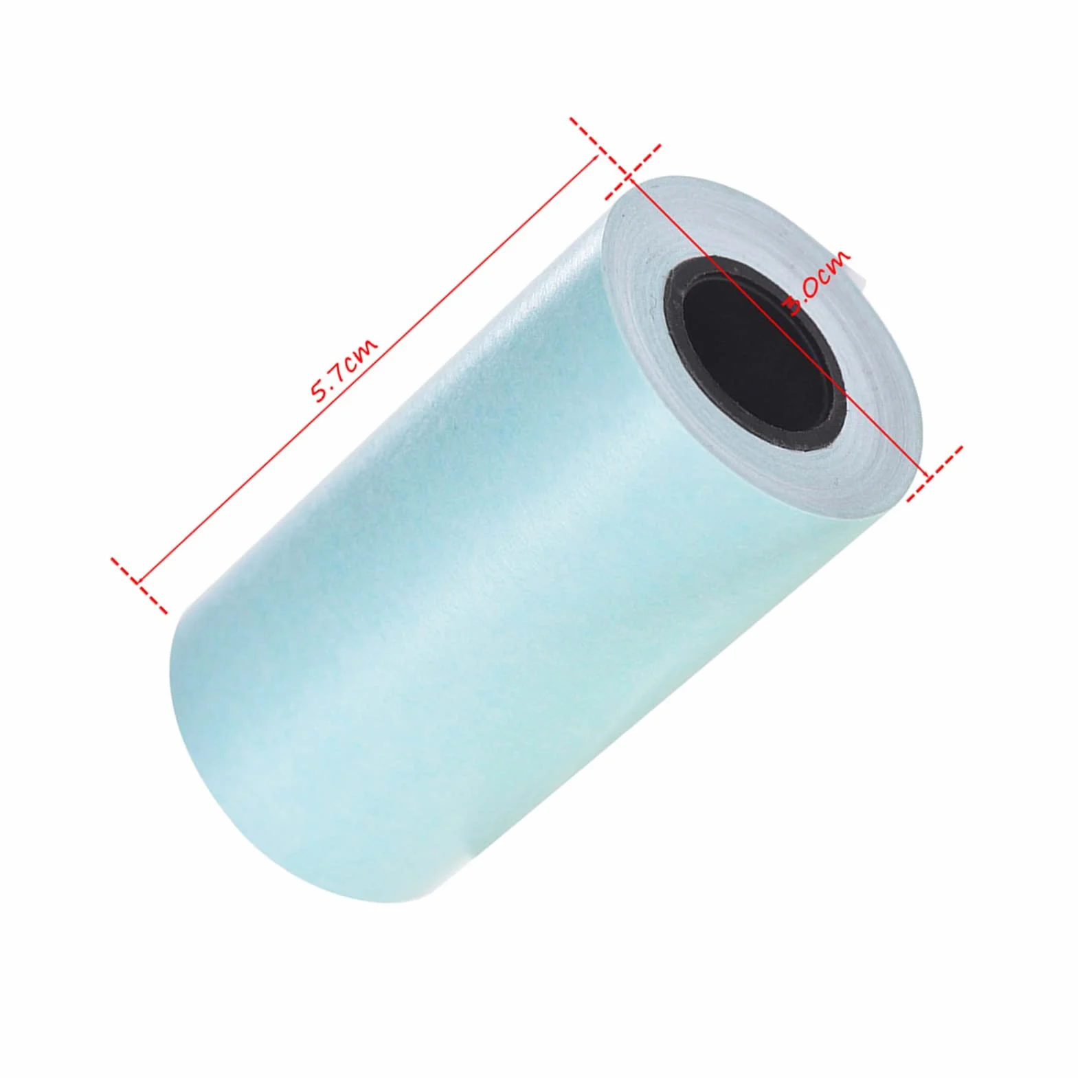 Bisofice Rolka papieru samoprzylepnego do druku, papier termiczny, z naklejką, 57 x 30 mm, do drukarki termicznej A6, do mini drukarki fotograficznej PAPERANG P1 / P2, 3 rolki