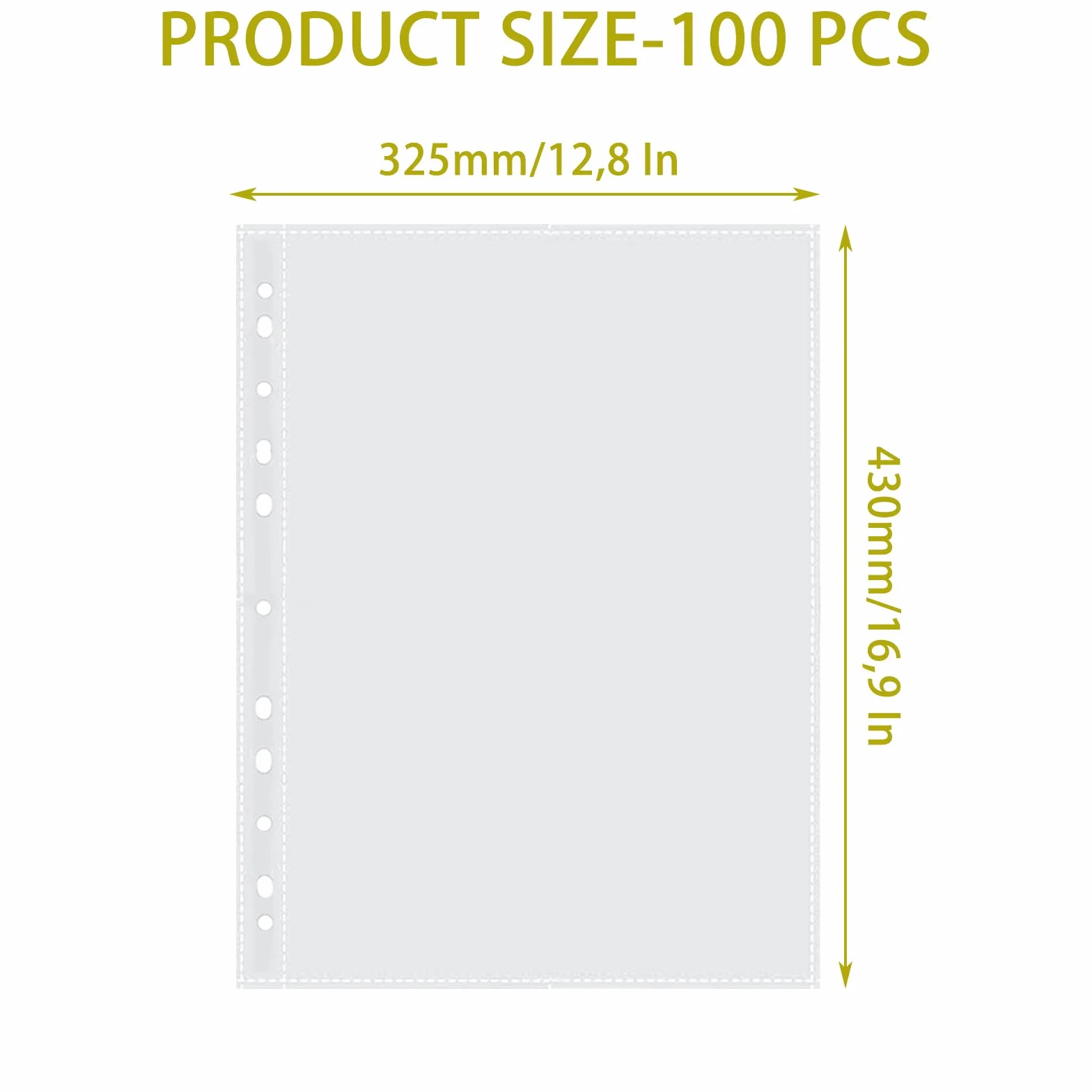 100 sztuk koszulek na dokumenty A3, przezroczyste