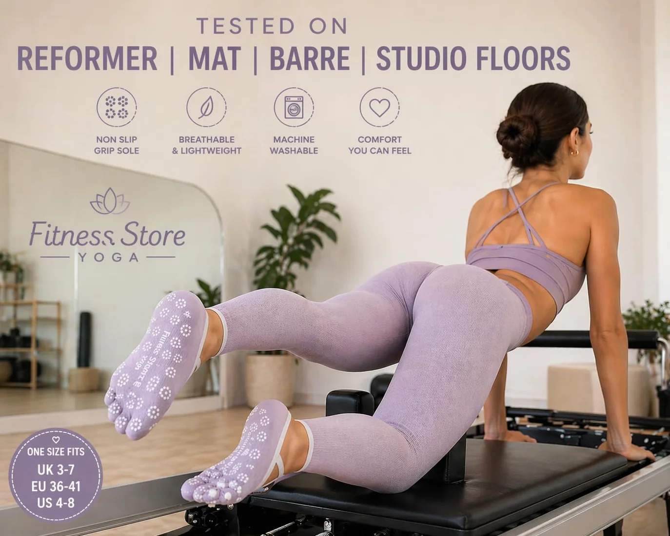 Antypoślizgowe skarpety do jogi, oddychający materiał, damskie skarpetki do baletu, tańca, treningu, fitnessu