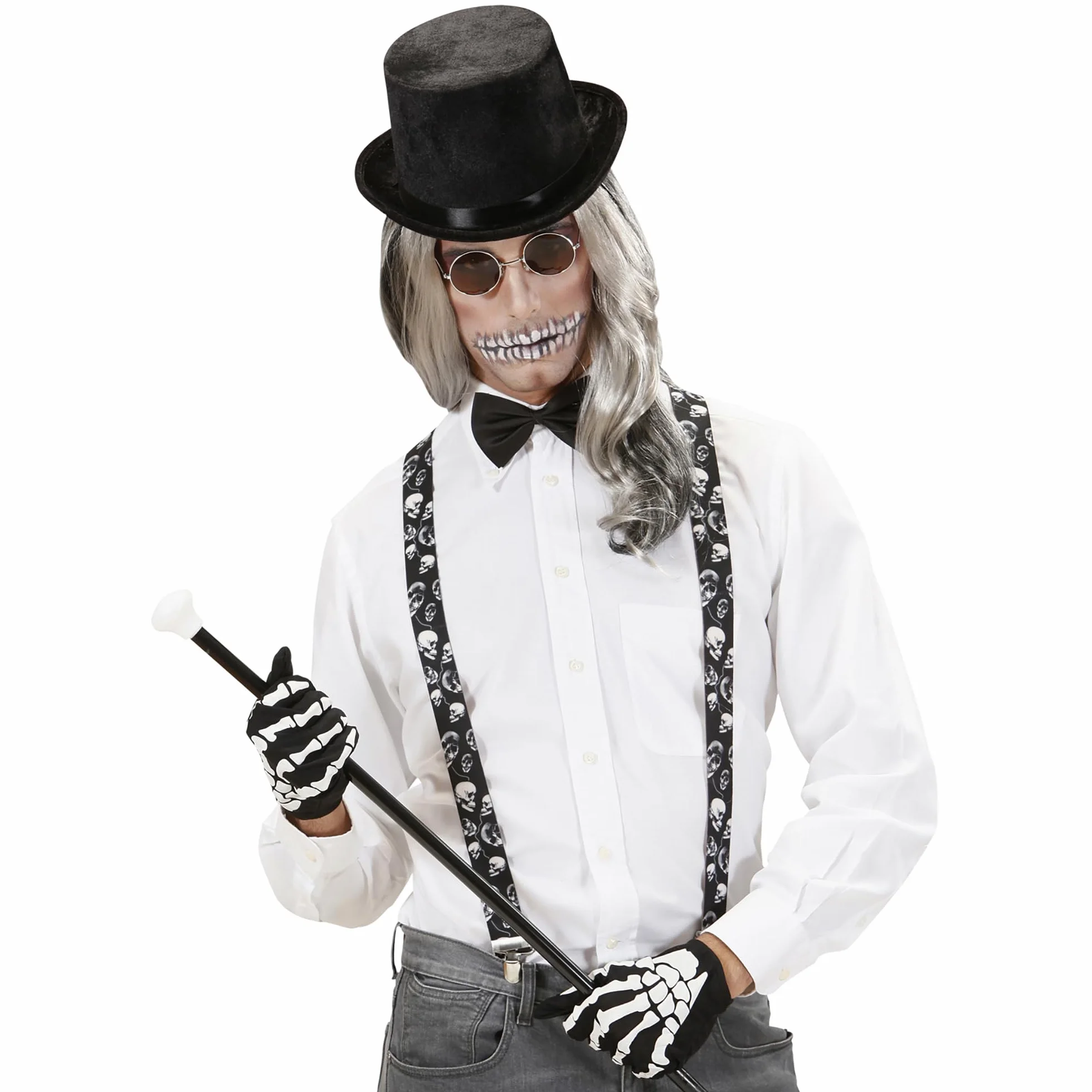 W WIDMANN MILANO Party Fashion – szelki z motywem czaszek, regulowane, dodatek do kostiumu na Halloween i karnawał