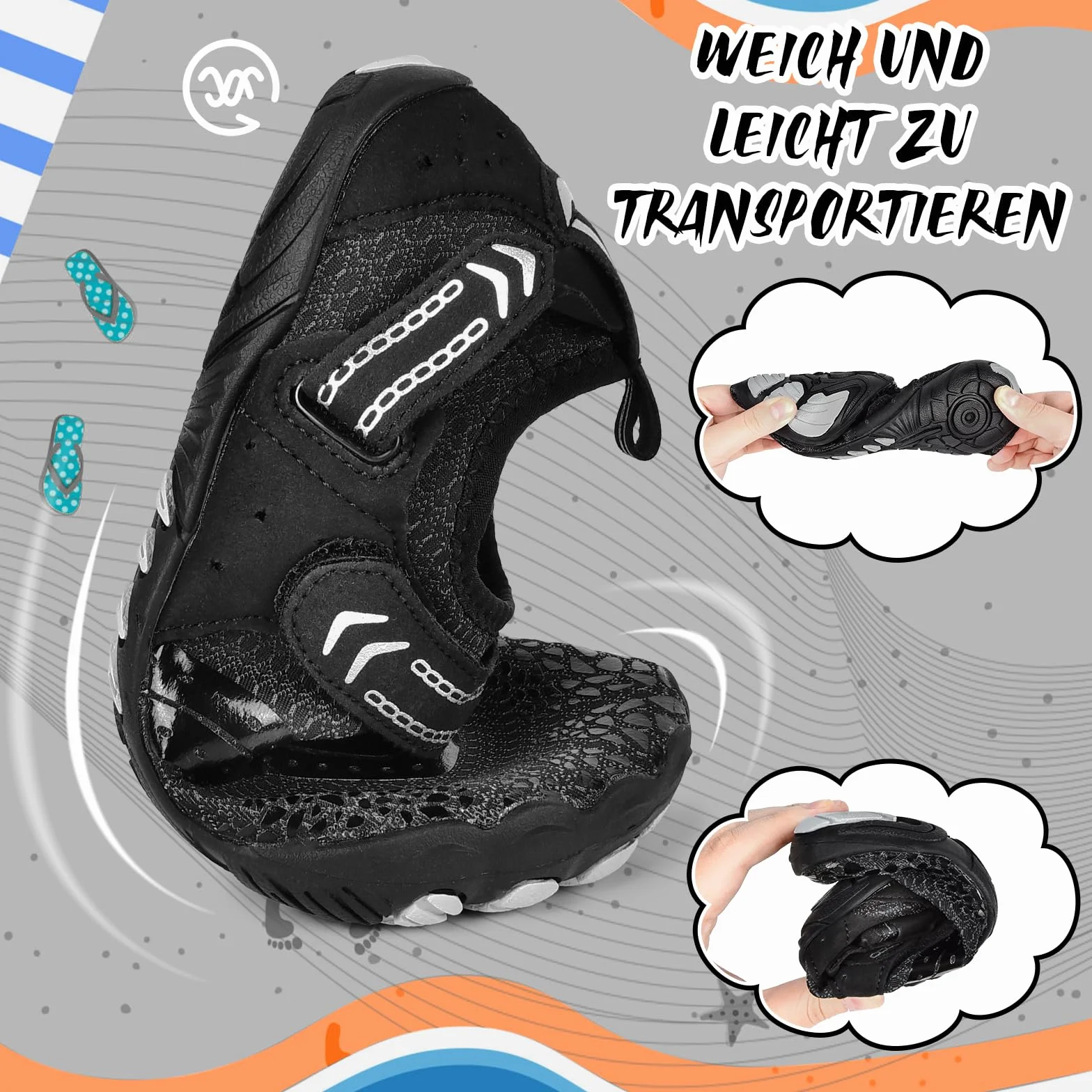 IEEILULU Buty Barefoot dla dzieci, Barefoot dla dzieci, regulowane buty do chodzenia na bose stopy, wodne buty do wody dla dzieci