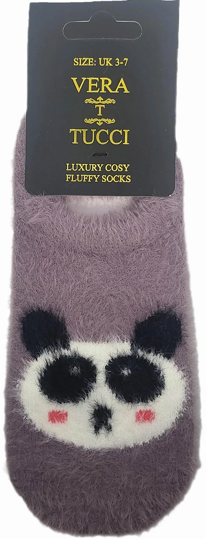 Vera Tucci LUKSUSOWE DAMSKIE COSY FLUFFY SKARPETY NA kostkę RMD2403-06-03 Panda, panda, 36-40.5 EU