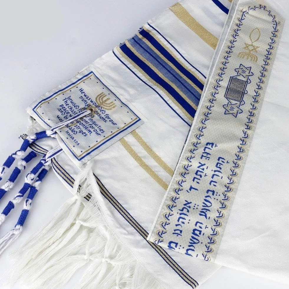 Yeshua World Light Mesjański talit szal modlitewny szalik modlitewny z materiałową torbą Izrael okłady szal dla mężczyzn kobiet