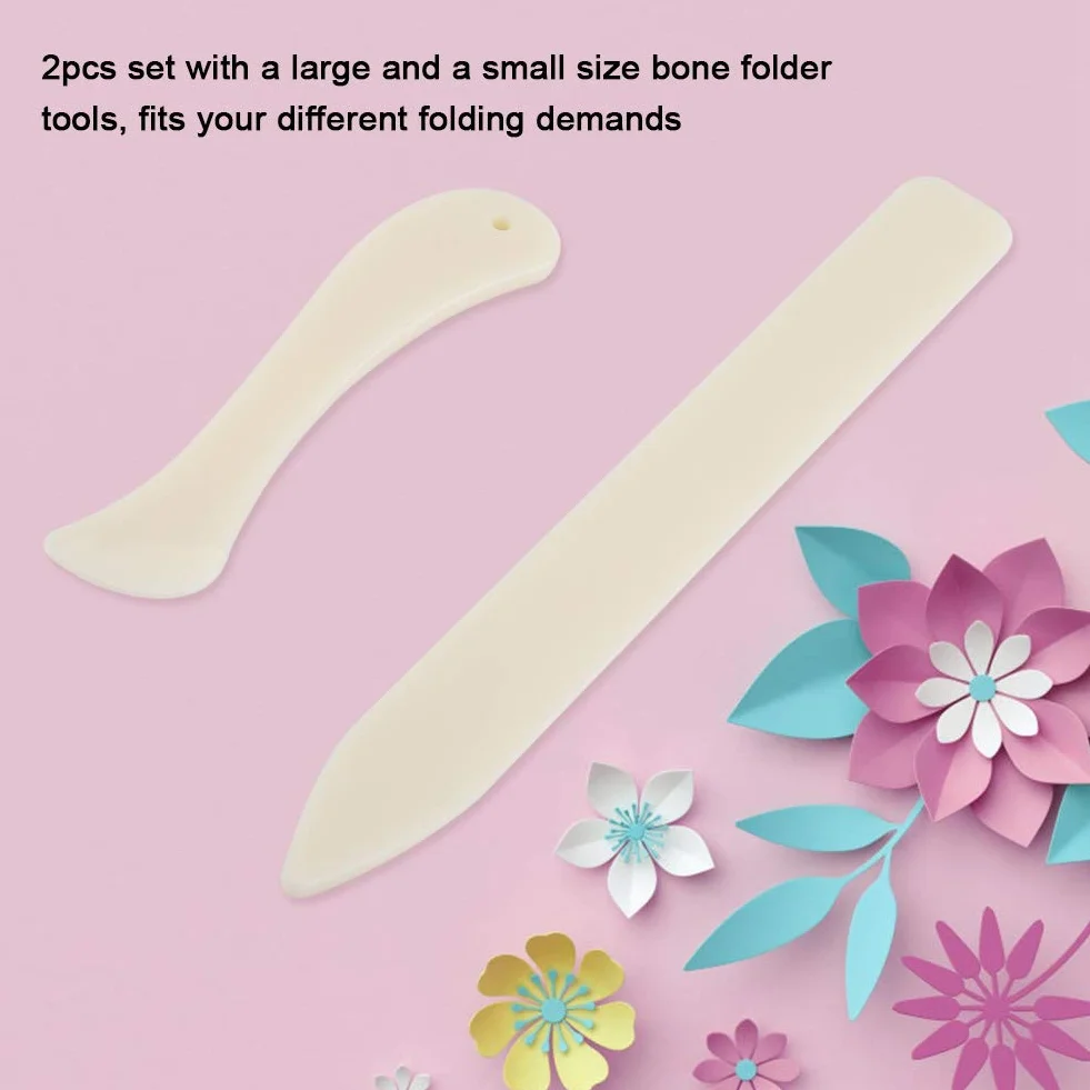 Book Binding Bone 2 Sztuk/zestaw White Bone Folder Book Binding Scoring Składane Bigowanie Krawędzie Narzędzie do Bigowania Papieru Narzędzia do Rękodzieła Papierowego do