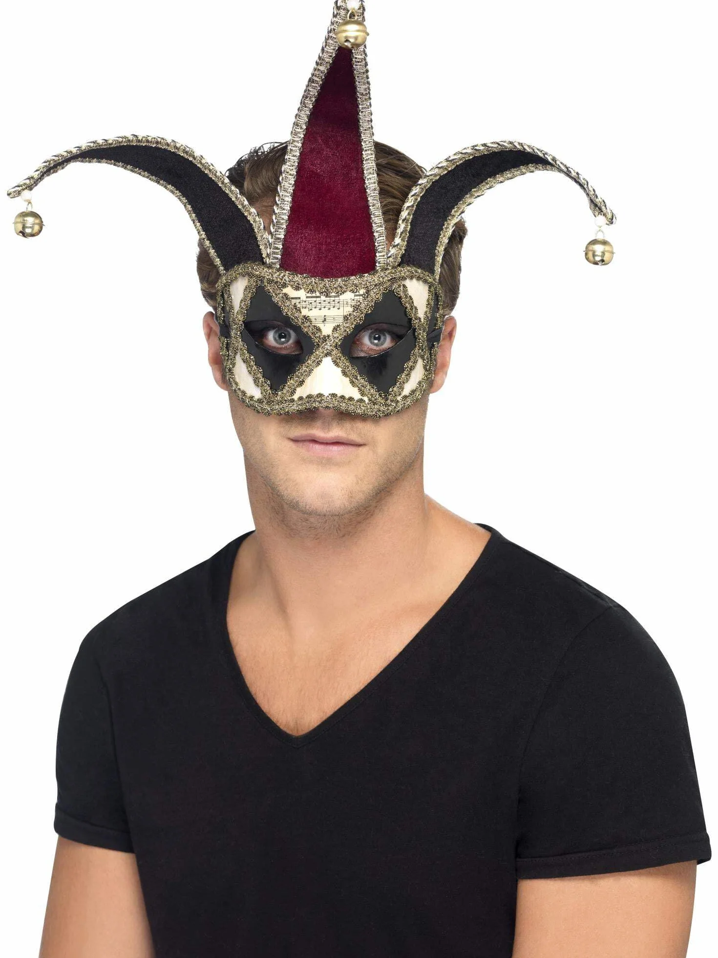 Smiffy's- gotycka maska arlequin, unisex, SM27653, jeden rozmiar
