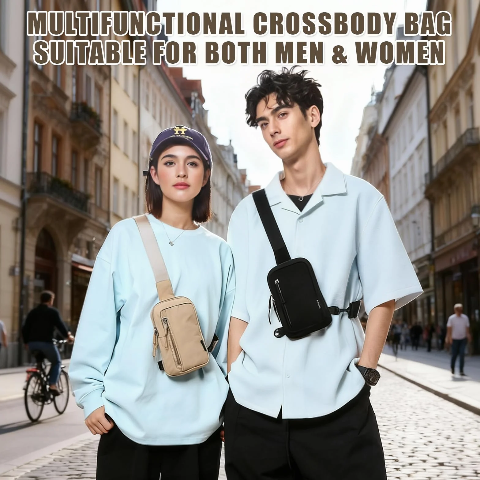 flintronic Torba na ramię, Sling Chest Crossbody Bag, Wodoodporna torba na ramię, Torba messenger, Torba na klatkę piersiową, Crossbag, dla mężczyzn i kobiet, do podróży, wędrówek, jazdy na rowerze