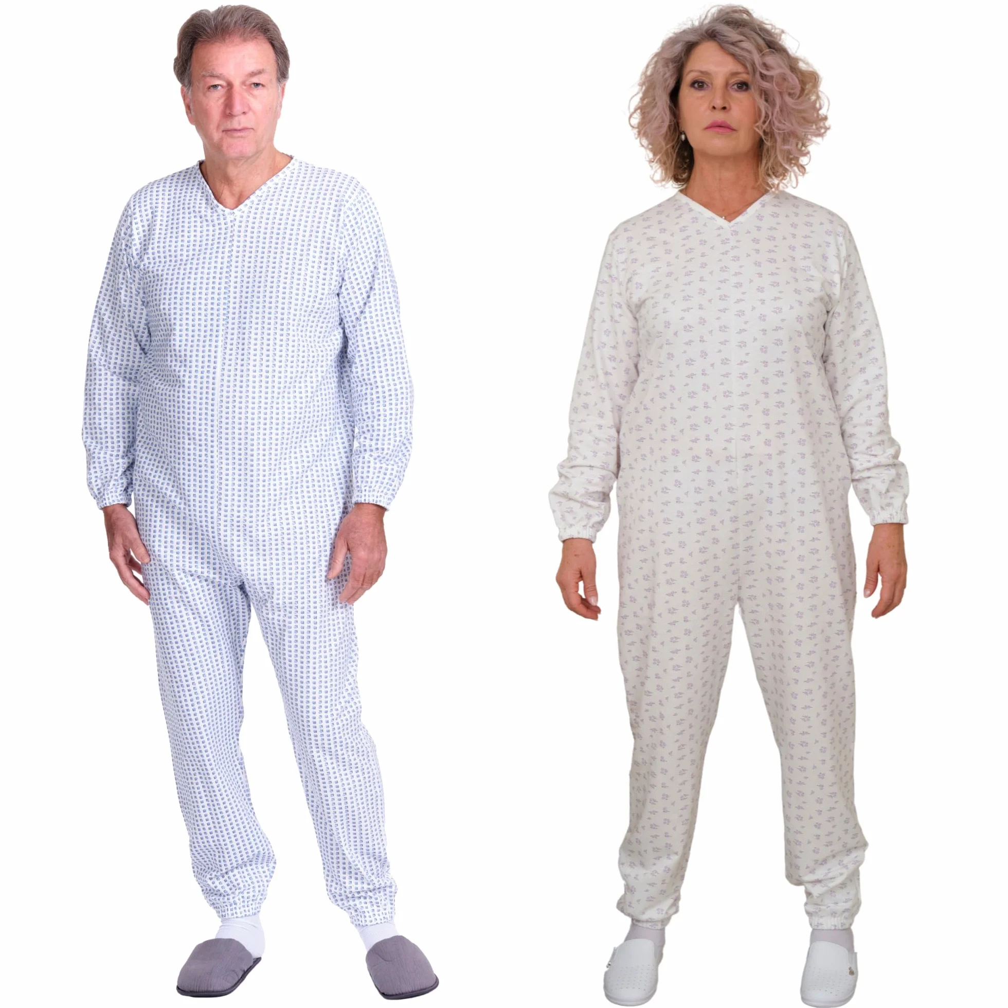 FERRUCCI COMFORT Zimowa piżama zdrowotna dla osób starszych - 9012F - unisex - odpowiednia na zimę - plusz