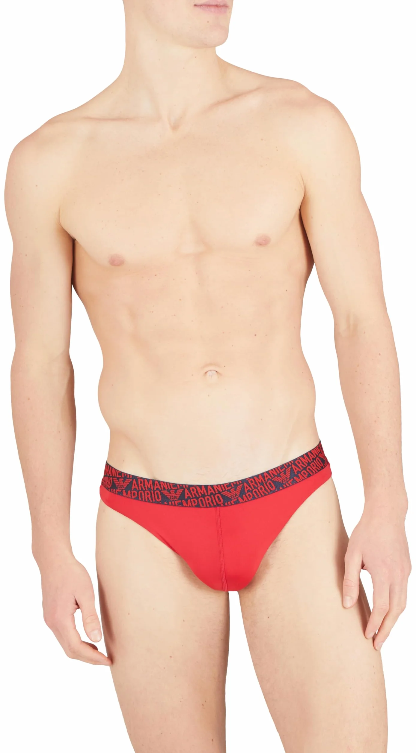 Emporio Armani The New Icon Essential Microfiber Thong, Czerwony Lakier, L