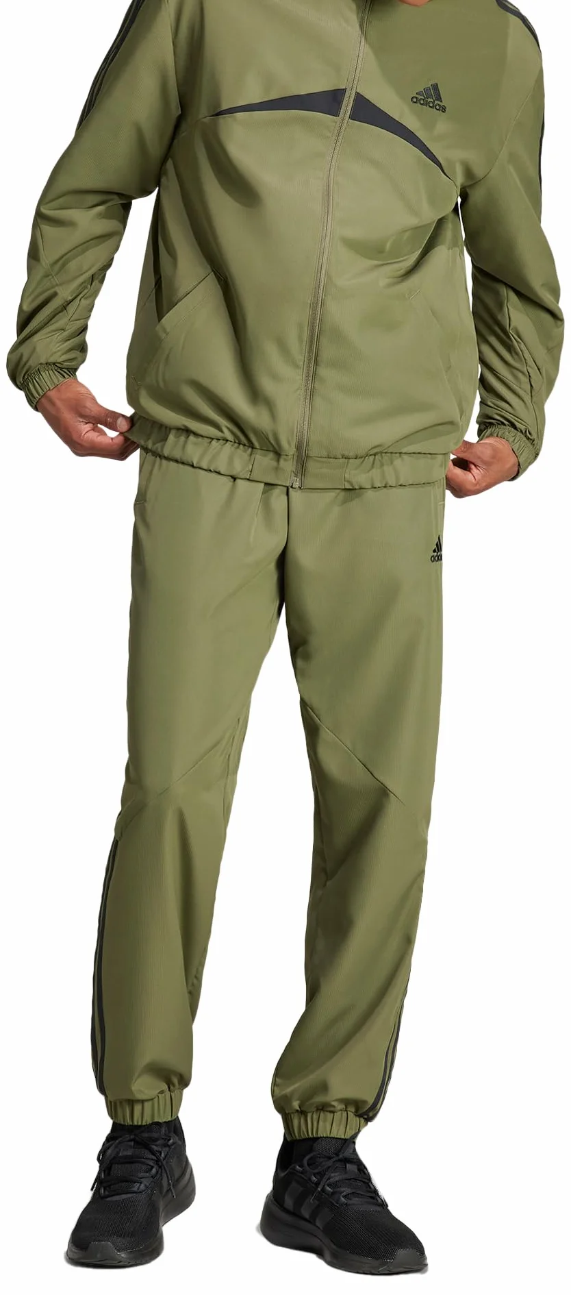 adidas Mężczyźni Sportswear Woven Chevron Track Suit, Olive Strata, XXL