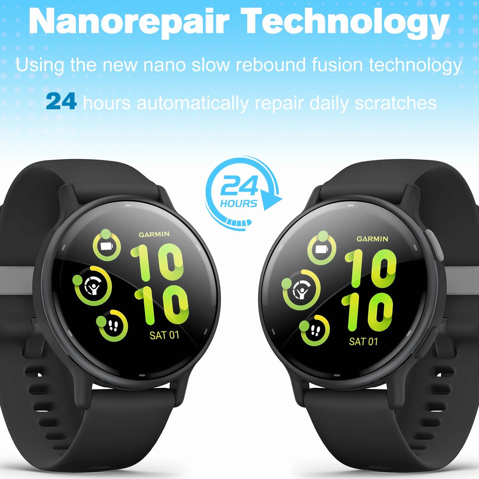 FINTIE 6 sztuk folii ochronnej do Garmin Vivoactive 6/5, ochrona wyświetlacza przed kurzem, miękka folia ochronna na wyświetlacz TPU, HD przezroczysta, odporna na zarysowania folia ochronna na