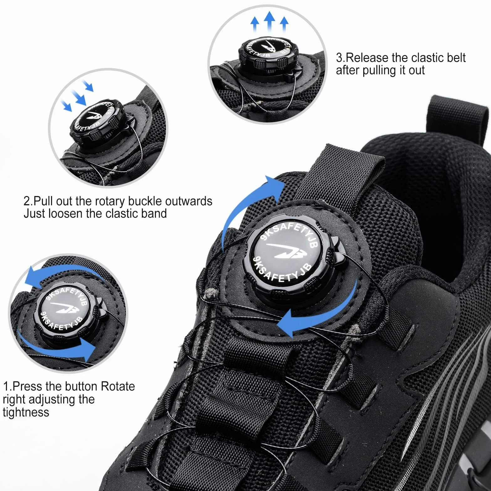 Obuwie ochronne buty robocze dla mężczyzn i kobiet, lekkie, stalowe noski, zamknięcie obrotowe, oddychające, buty robocze 38-46 EU