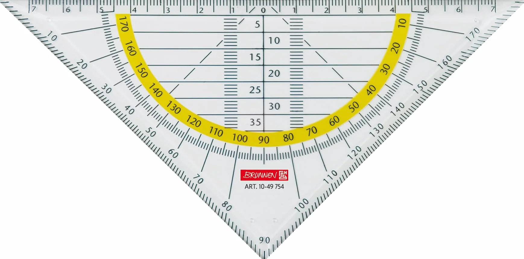 Trójkąt geometryczny 16 cm, przezroczysty