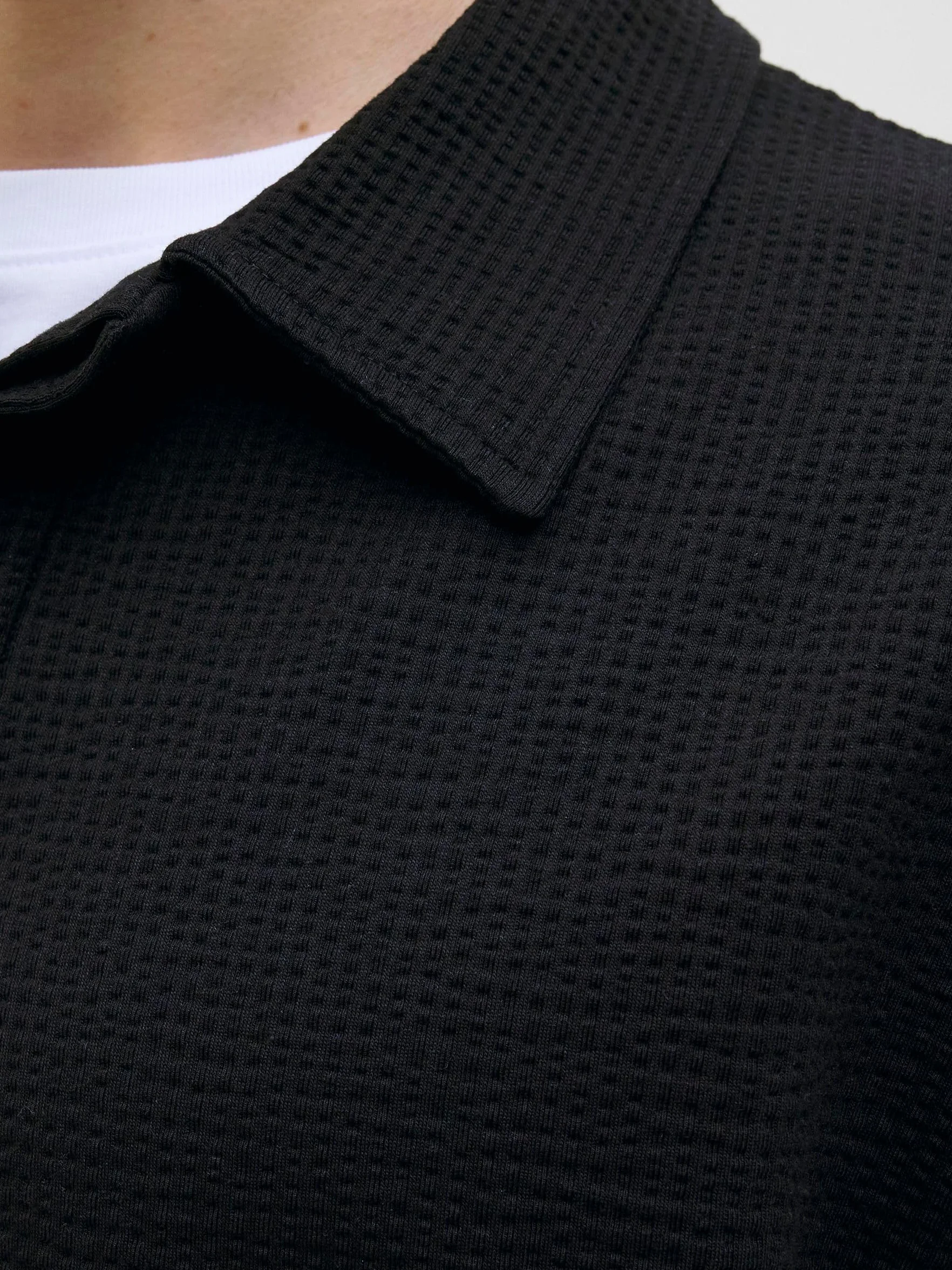 JACK & JONES Jcosago męska koszulka polo z teksturą, Cloud Dancer, L