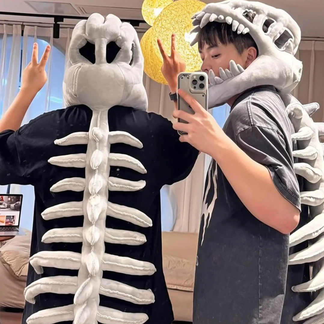 Realistyczny Pluszowy Kostium Szkieletu Dinozaura,Zestaw Kostiumów Szkieletu, ostium cosplay, kostium na Halloween, kostium na całe ciało,Kostium na imprezę,Na urodziny,Imprezę