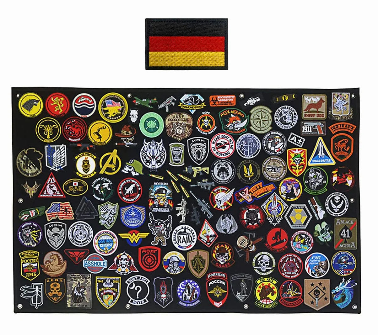 114 x 76 cm Nylonowa naszywka na krawędzi - łatka do tablicy, mata ścienna, tkanina z kolekcji - wojskowy taktyczny, organizer na naszywki, kompatybilny z rzepem