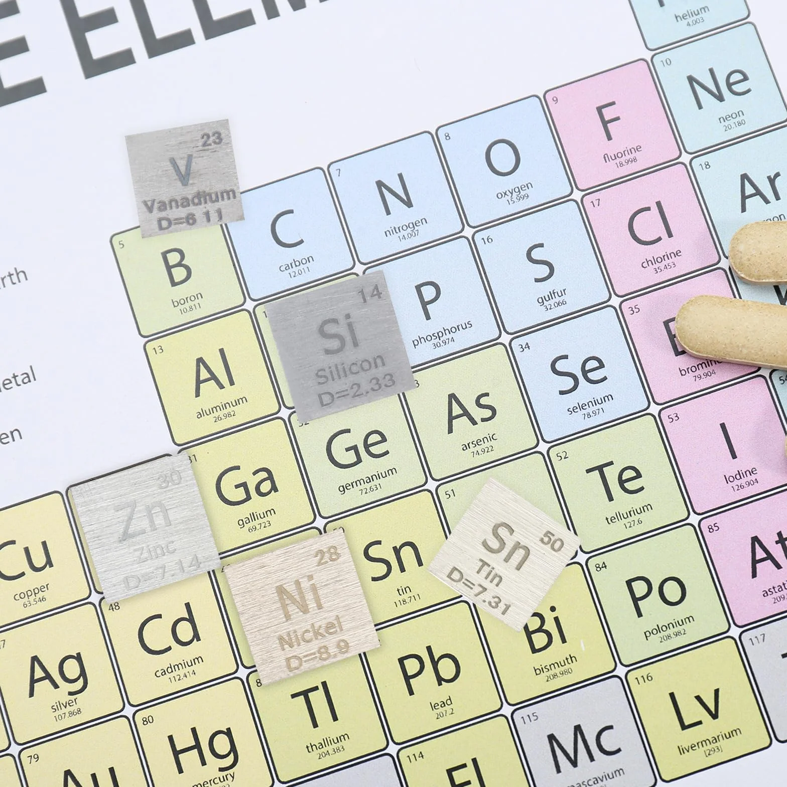PATIKIL Kostka bizmutu, 10 mm kostka bizmutu o wysokiej gęstości pojedyncza kostka metalowa kostka układ okresowy kolekcje pierwiastków Eksperymenty laboratoryjne Kursy naukowe