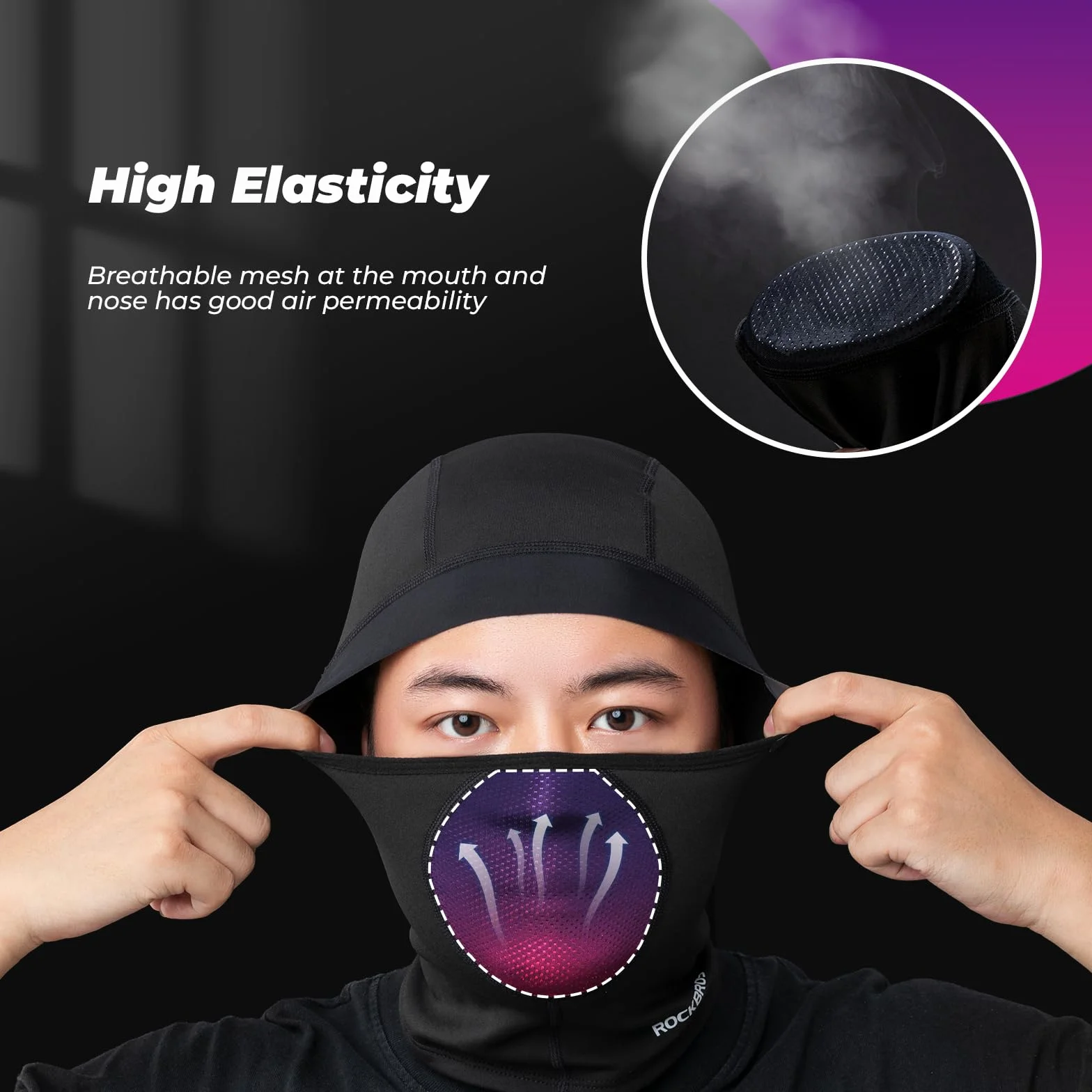 ROCKBROS Balaclava Narciarska Maska Wiatroszczelna PełNa OsłOna Twarzy OddychająCa Motocyklowa Balaclava Dla MężCzyzn Kobiet 360° Ochrona Zimowa Maska Do Jazdy Rowerowej, Jazdy Konnej, Snowboardu