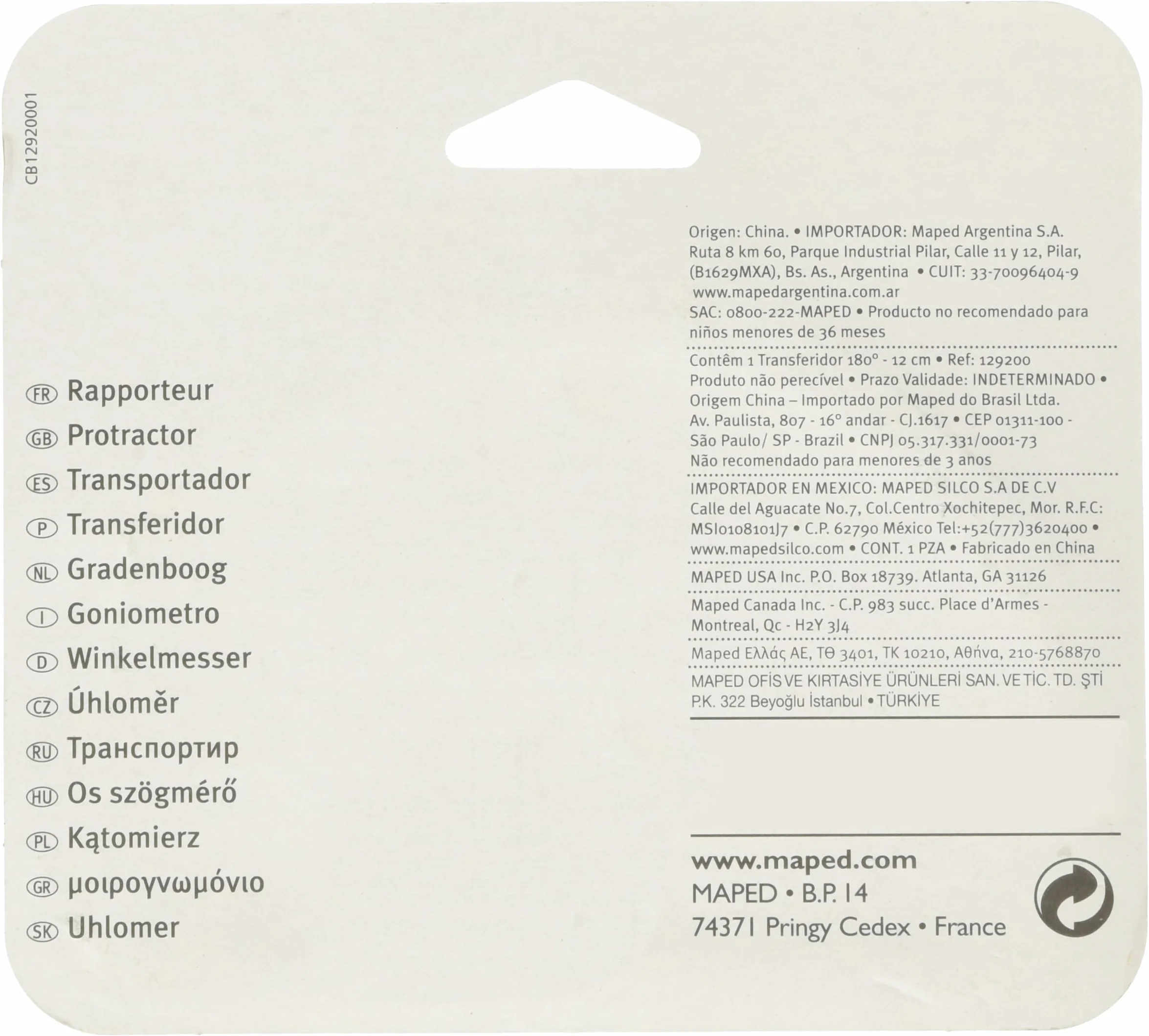 Maped 129200 kątomierz, aluminium