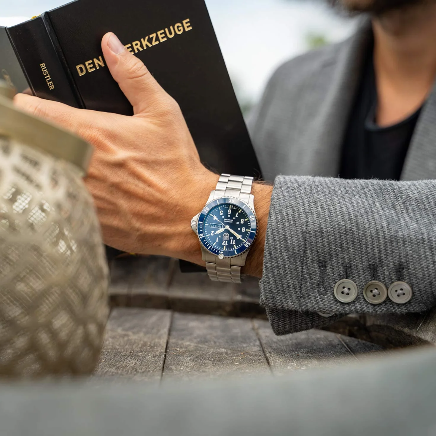 Luminox Męski analogowy zegarek automatyczny z paskiem ze stali nierdzewnej XS.0924, Srebrny, Nowoczesny