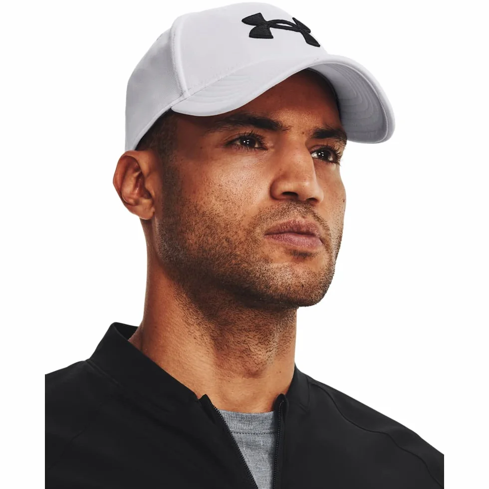 Under Armour Mężczyźni Stretch Fit 1376700 Czapka, Biały/Czarny, M-L