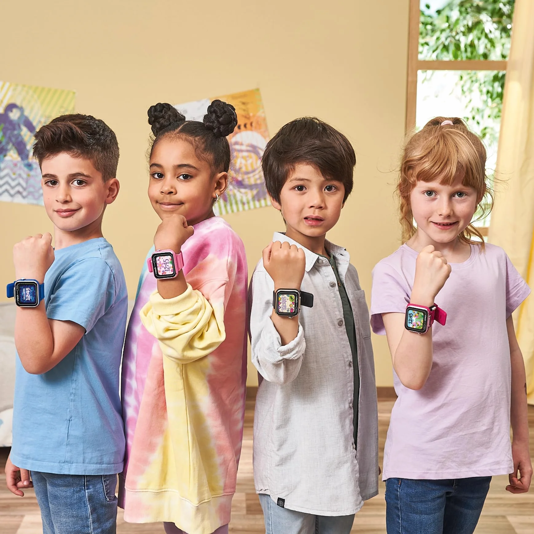 VTech - Kidizoom Smartwatch MAX Raspberry Smart Watch dla dzieci, podwójny aparat fotograficzny, filmy, gry, poziomy ekran dotykowy, wersja ESP