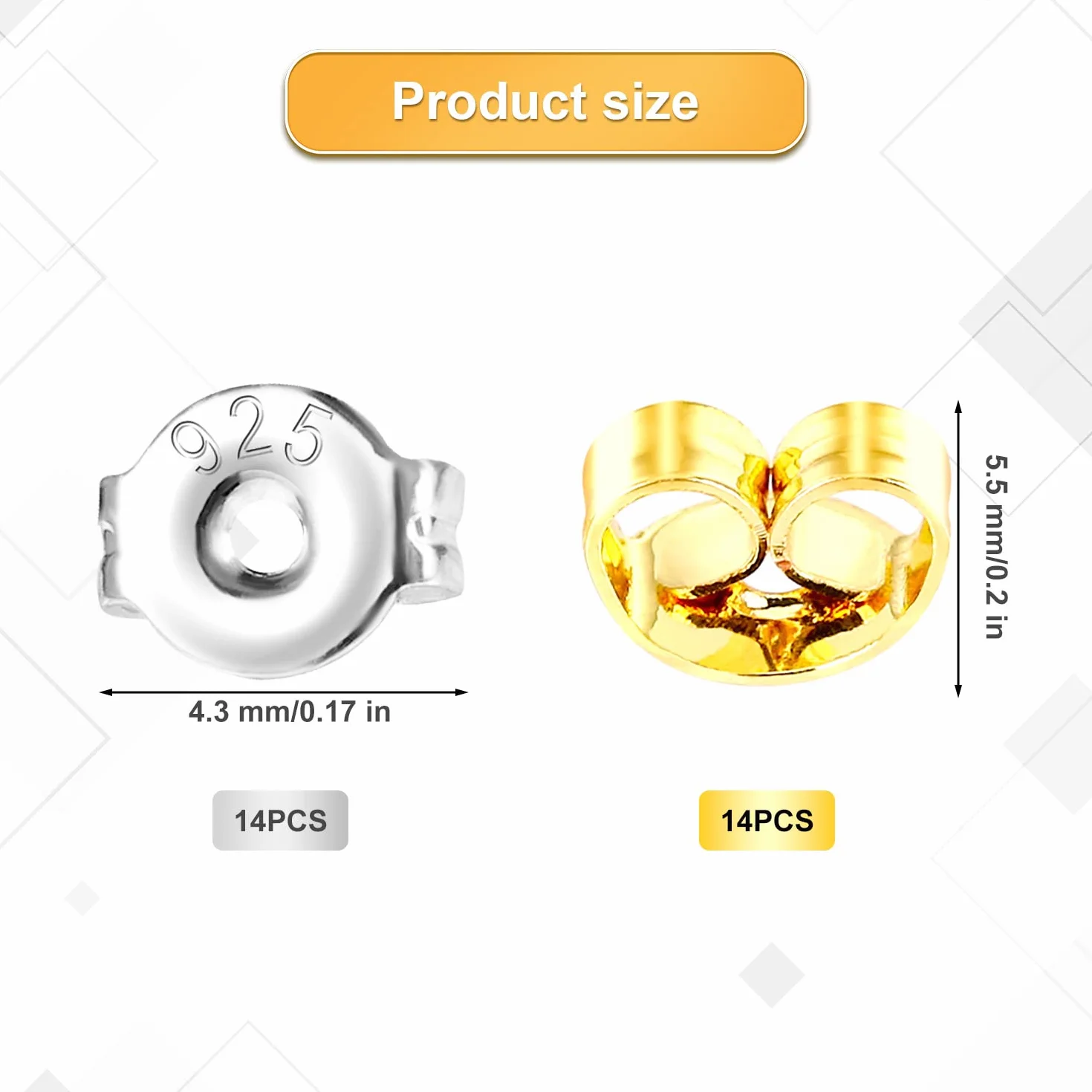 28 Szt. Earring Back, Wymiana 14 Par Kolczyki Plecy Srebrne 14 Par Kolczyki zlote Kolczyki w Ksztalcie Motyla Tyl do Cwieków Blokowanie do Kolczyków Kolczyki (Zloto, Srebro)