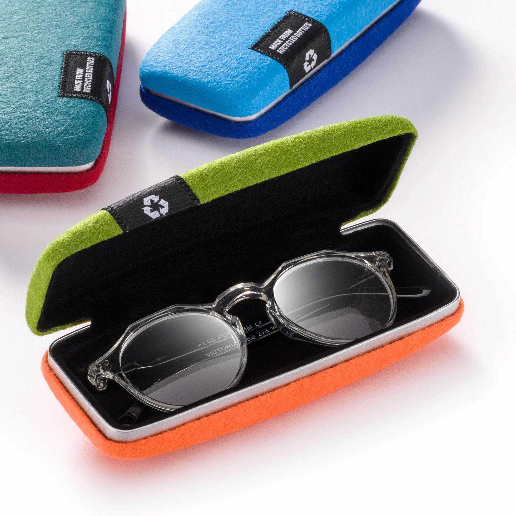 FEFI - Etui na okulary Hardcase z filcowym pokrowcem do butelek PET z recyklingu