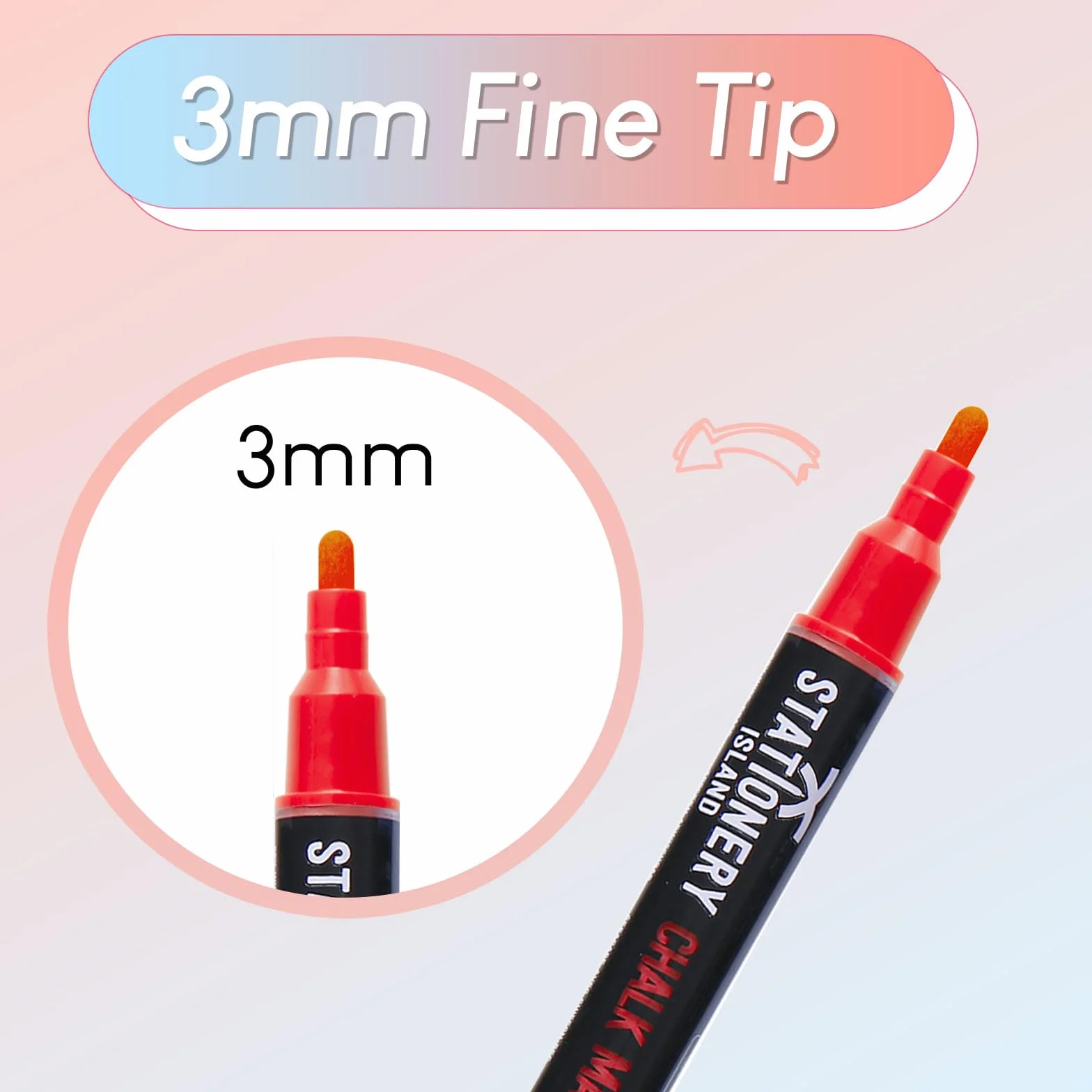 Stationery Island D30 neonowe kolory Długopis kredowy - 3 mm - opakowanie 4 sztuk markery kredowe, sucho wycieranie pisaki kredowe, długopisów kredowych, Wysokiej jakości Długopisy kredowe