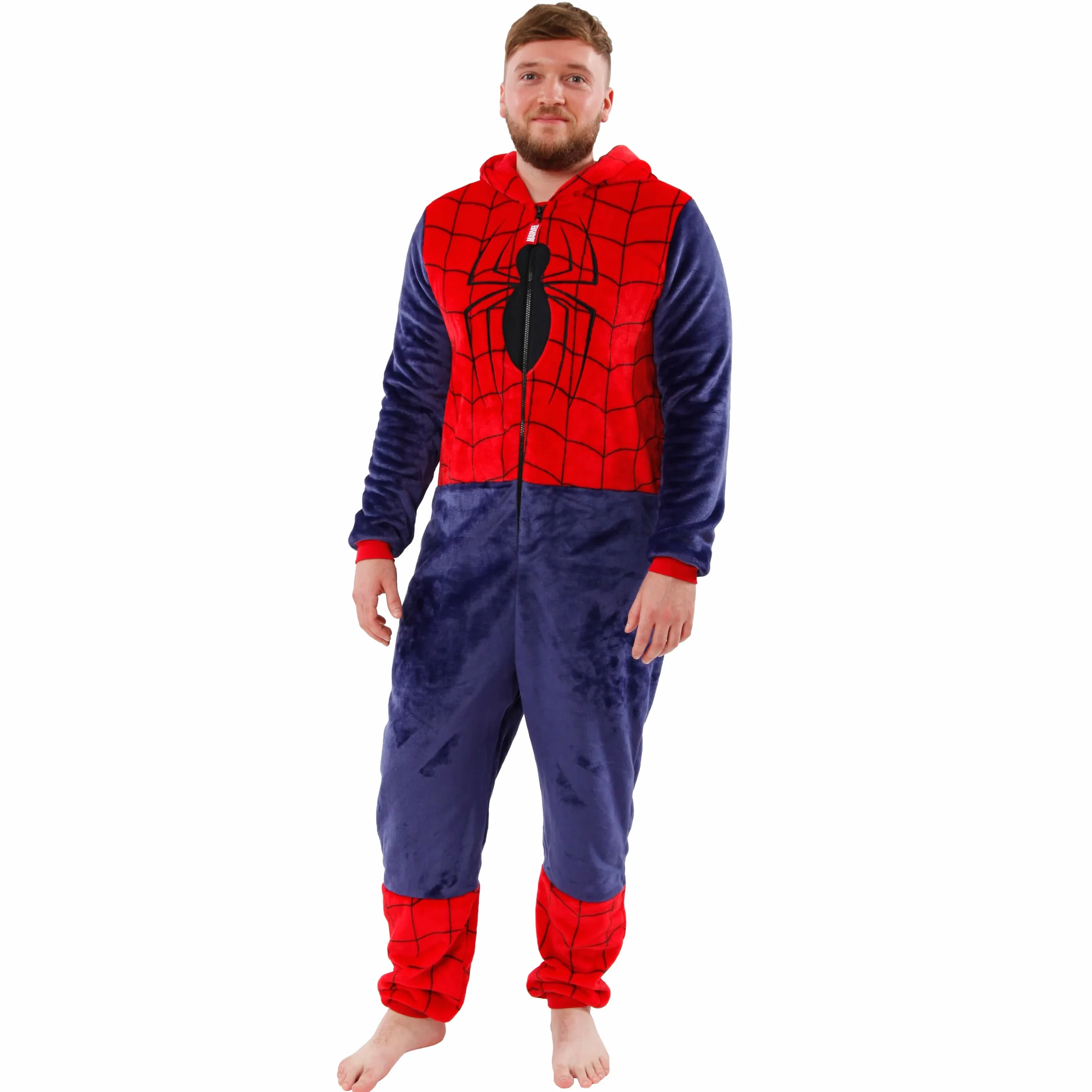 Marvel Onesies dla mężczyzn | Męski Onesie Spiderman | Dorosły kostium Spidermana | Oficjalny towar Spiderman