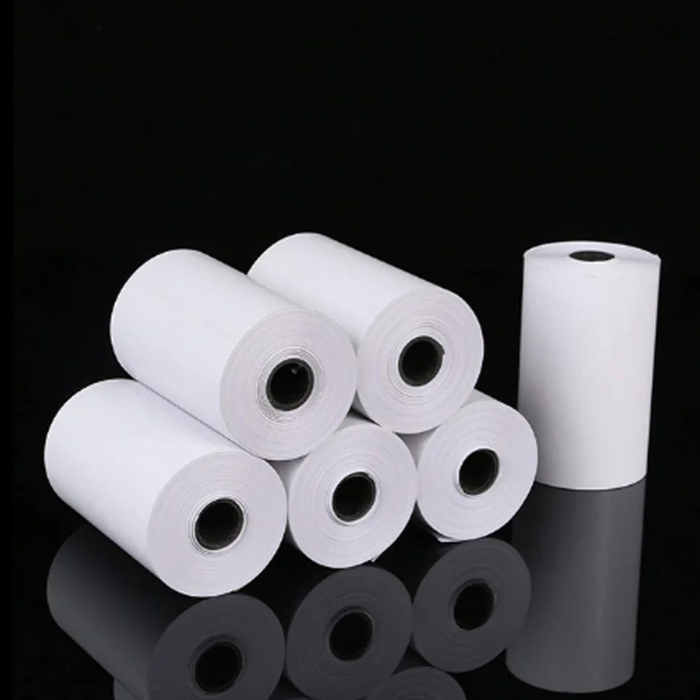 Papier Termiczny do Drukarek, 57 * 25 Mm Biały Papier z Naklejkami Termicznymi, Rolka z Przezroczystym Nadrukiem, Wymienny Papier do Druku do Czasopism, Notatki, Notatki, Papier