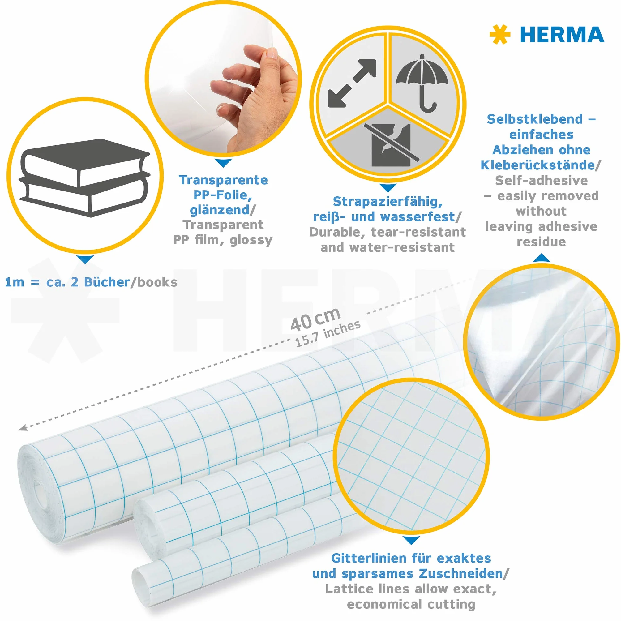 Herma 7005 Folia Klejąca, 40 cm x 5 m