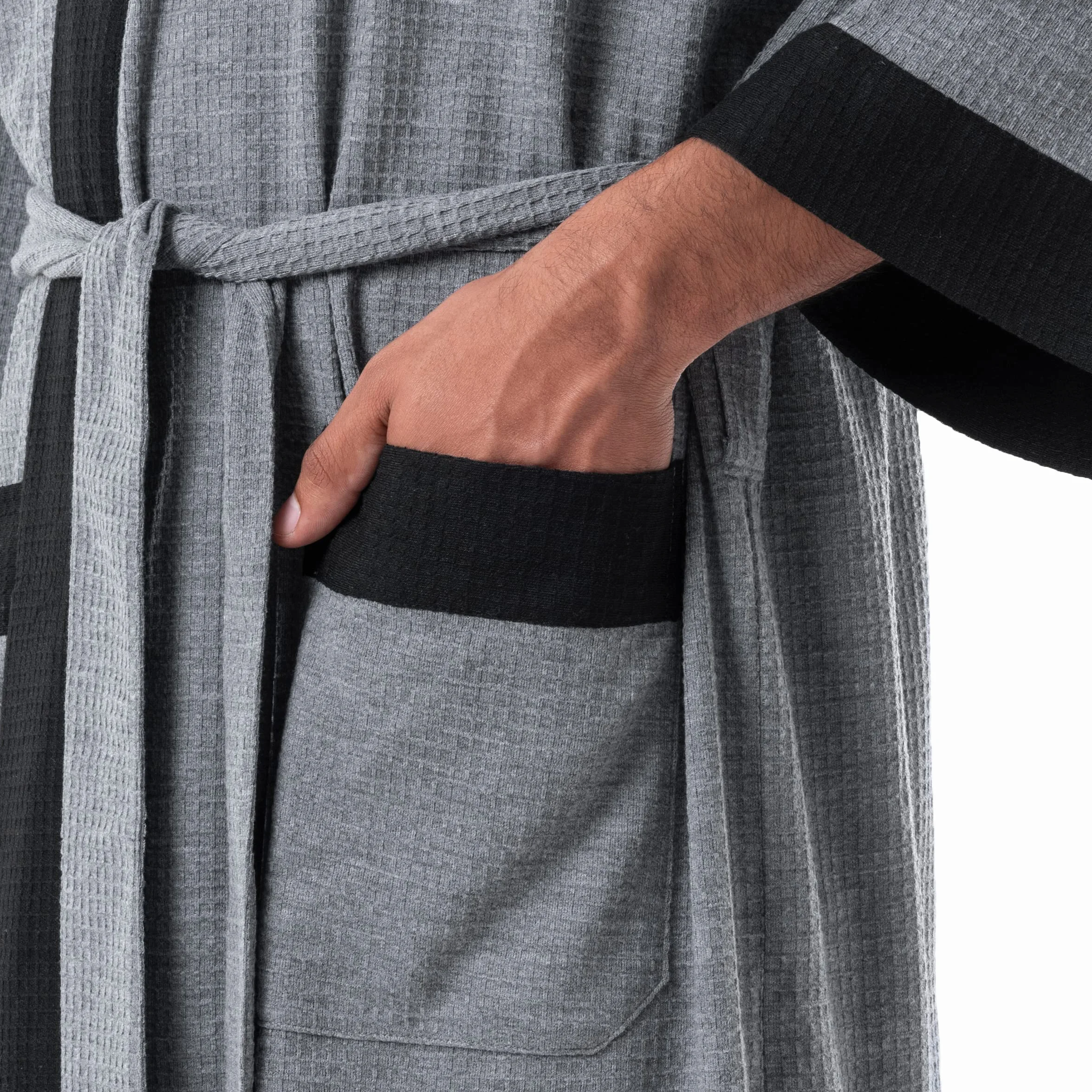 Izod Szlafrok Mężczyźni Gofrowo-dzianinowy szlafrok kimono