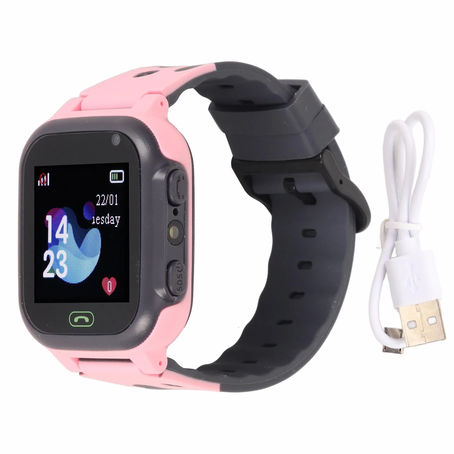 Smartwatch dla Dzieci Kolorowy Ekran Dotykowy o Przekątnej 1,44 Cala, 2-kierunkowe Połączenia Głosowe, Tryb zajęć Lekcyjnych, Pozycjonowanie LBS w Czasie Rzeczywistym, Aparat do