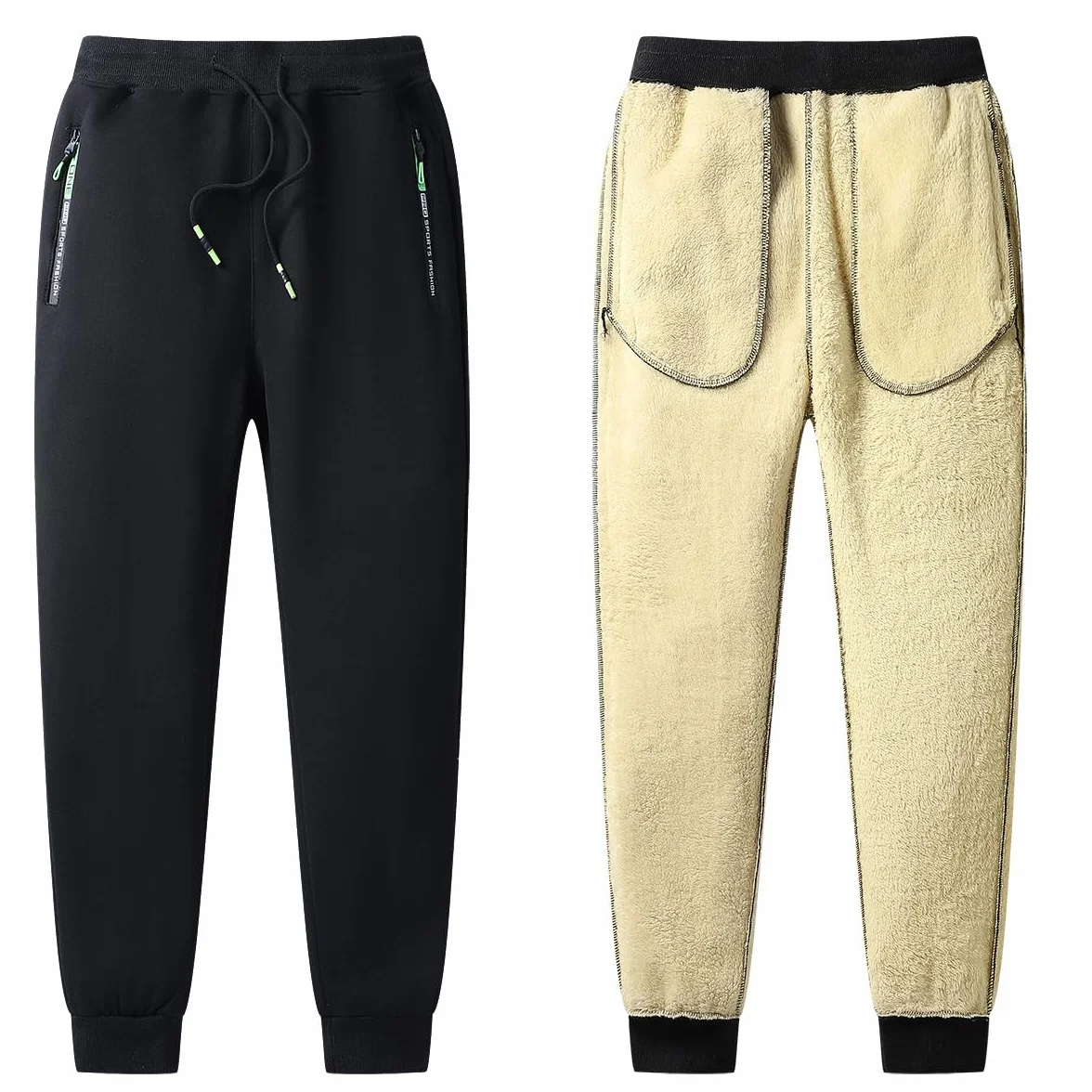 ZOXOZ Jogging Spodnie Mężczyźni Bawełna Termo Lined Ciepłe Zimowe Fleece Spodnie treningowe Sportowe Spodnie