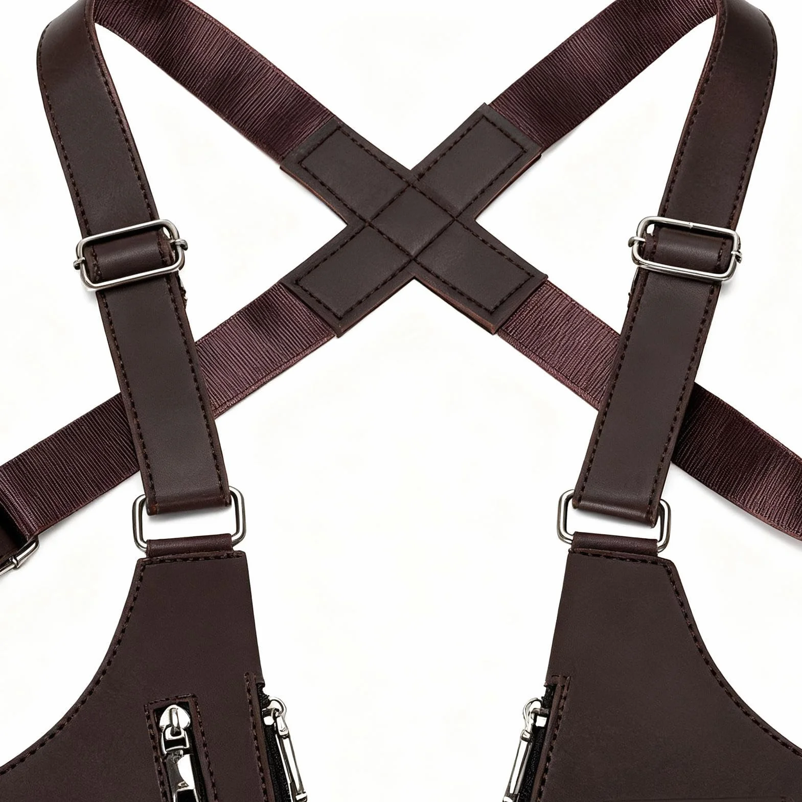 Adjustable Underarm Shoulder Bag - Waterproof Chest Vest Pack for Everyday Carry | Oxford Fabric with Multiple Hidden Pockets, Anti-Theft Double Shoulder Organizer for Travel, 27.5x15.5cm Black Brown