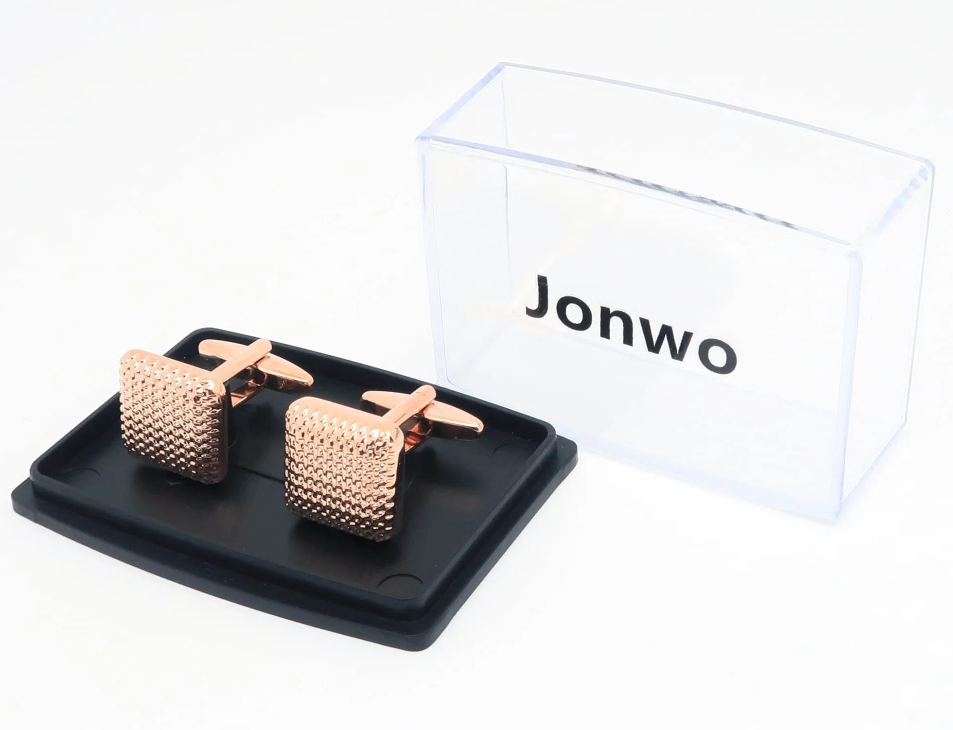 Kwadratowe metalowe spinki do mankietów srebrne/pozłacane/czarne i różowe złoto pozłacane męskie spinki do mankietów wesele koszula impreza urodziny sukienka jubileuszowa, 16mm / 0,63 Zoll,