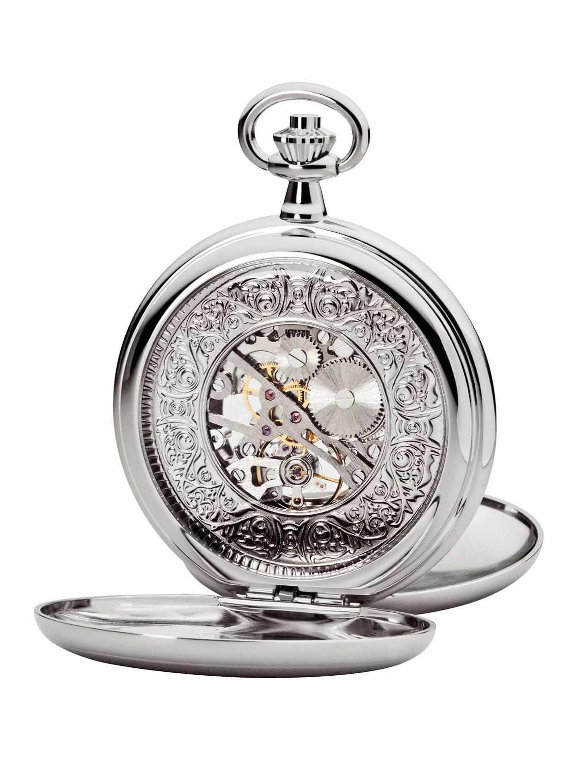 REGENT Męski zegarek kieszonkowy Savonnette szkielet 51 mm mechaniczne naciąganie ręczne cyfry rzymskie w różnych wariantach