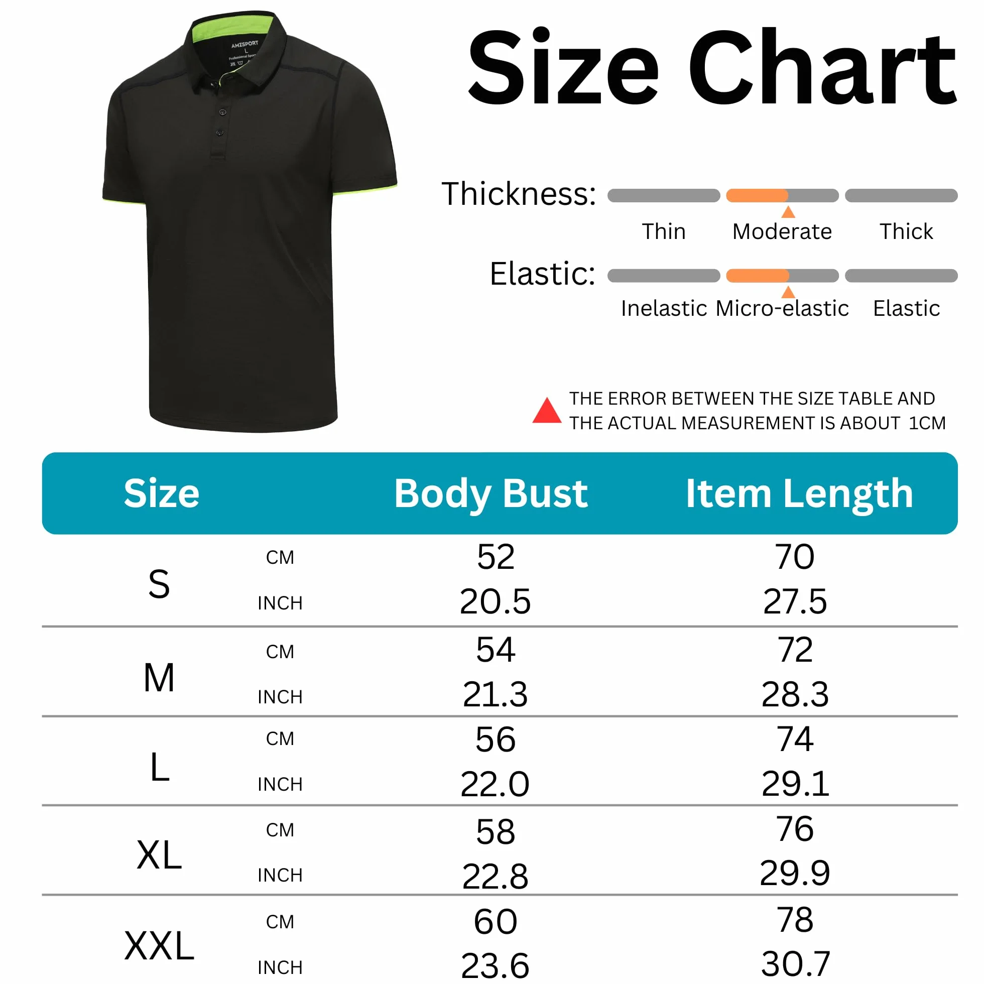 AMZSPORT 3-częściowy zestaw Basic męska koszulka polo z krótkim rękawem - koszulka polo slim fit i golf